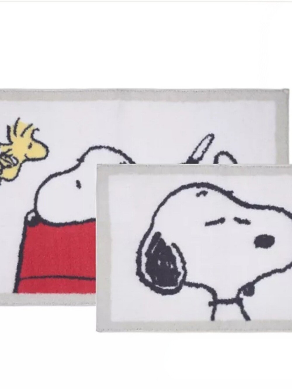 The Big One Peanuts Snoopy & Woodstock 2-PK Bath Rugs- Ivory
